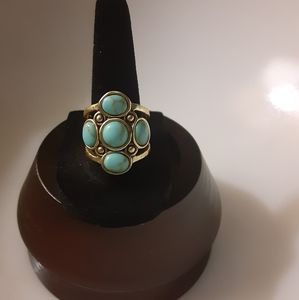 Silpada Gold and Turquoise Ring 8.5
